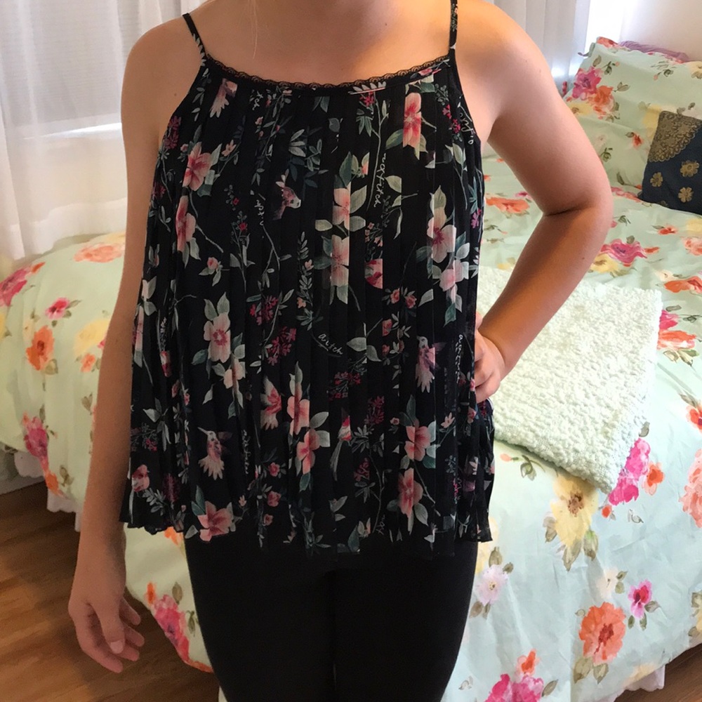 Abercrombie kids, floral pleated cami.